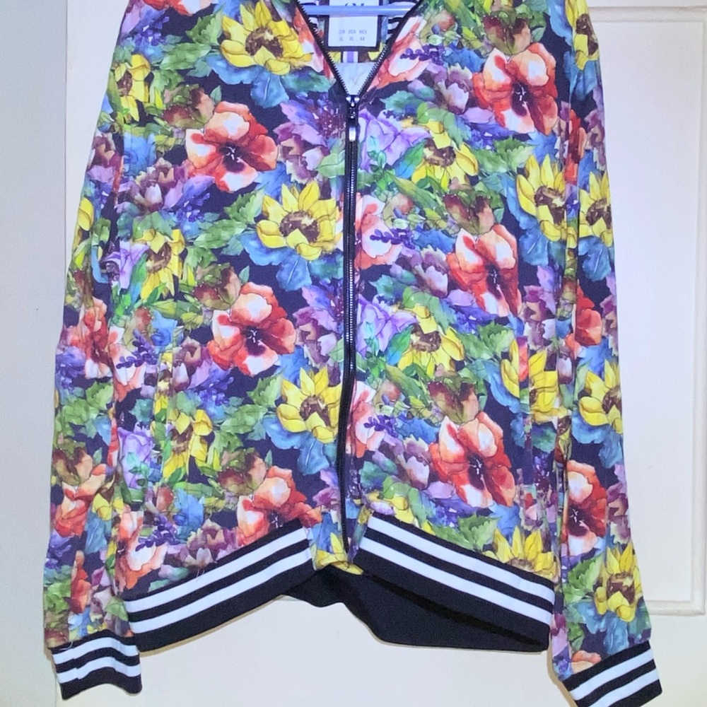 Cactus Man Floral Full Zip bomber jacket Ricky Singh XL Lightweight AA01